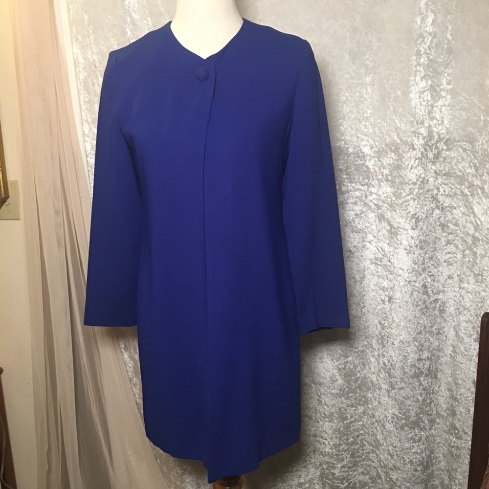 Carole Little  Dress Coat Royal blue Size 4P Vintage